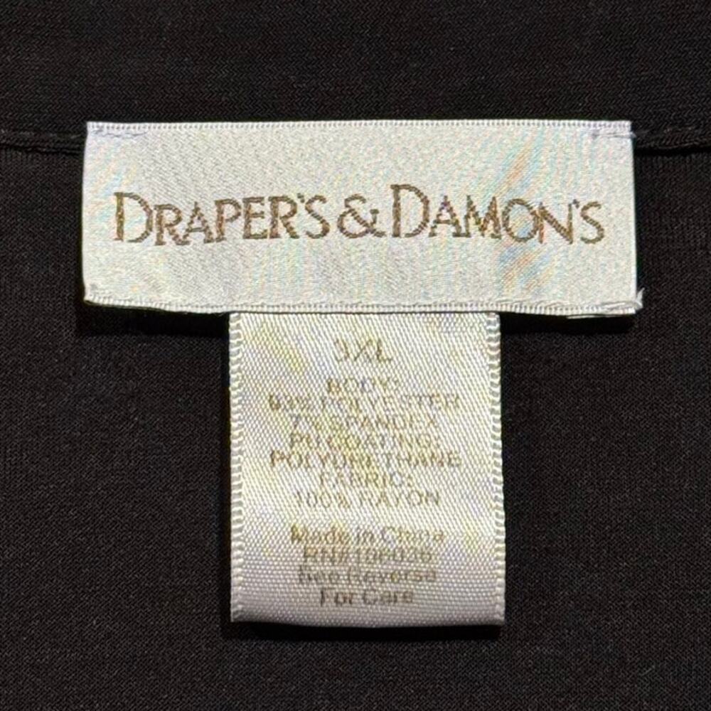 Drapers & Damons Jacket Minimalist Contemporary Artsy Zip Metallic Black 3XL - Picture 4 of 7